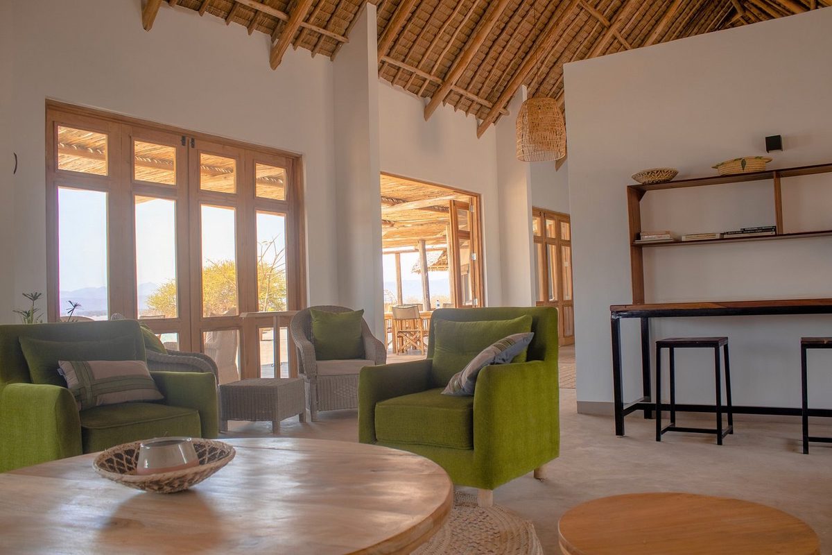 Living area with seating and an open-plan layout