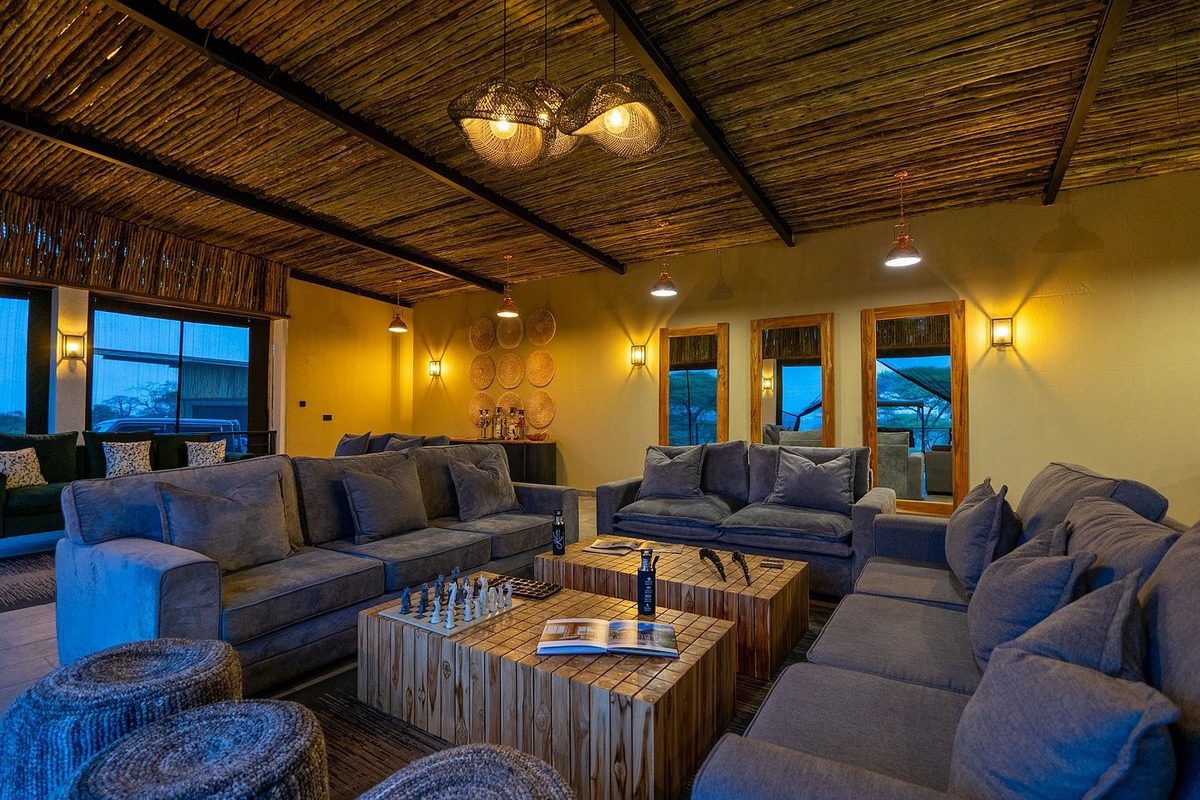 Interior lounge with sofas and seating area
