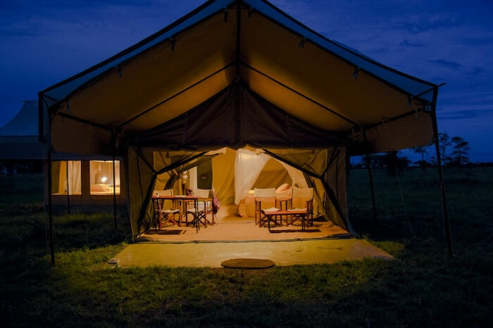 Gastzelt von außen im ThornTree Camp